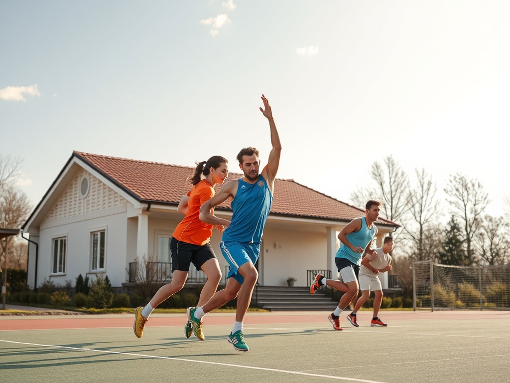 stroystream.ru | Спортивная площадка у загородного дома: турник, брусья, баскетбольное кольцо